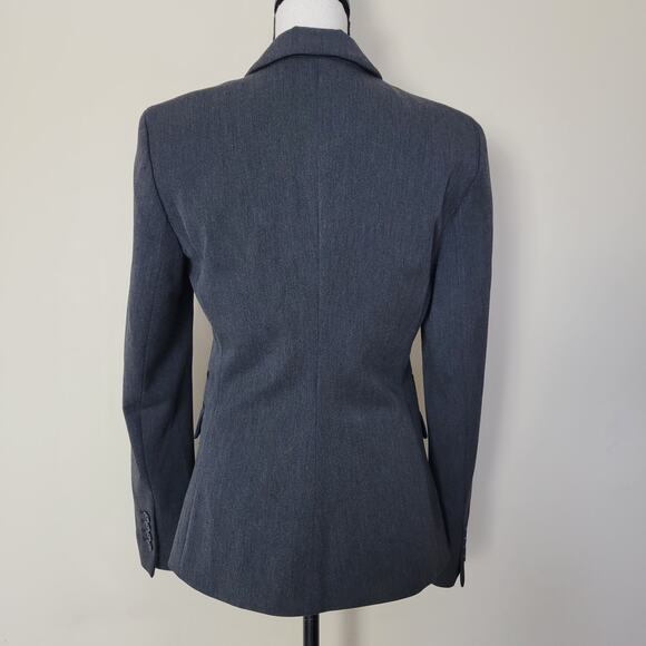 Express Women's 8 Charcoal Gray Suit Jacket Blazer Single Breasted 1 Button - Picture 5 of 16